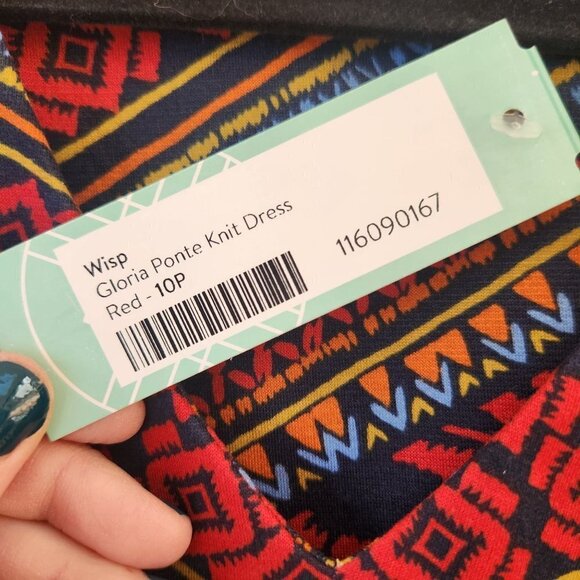 NWT Wisp Stitch Fix Gloria Ponte Knit Geometric Colorful Shift Dress Petite 10 - Picture 7 of 10